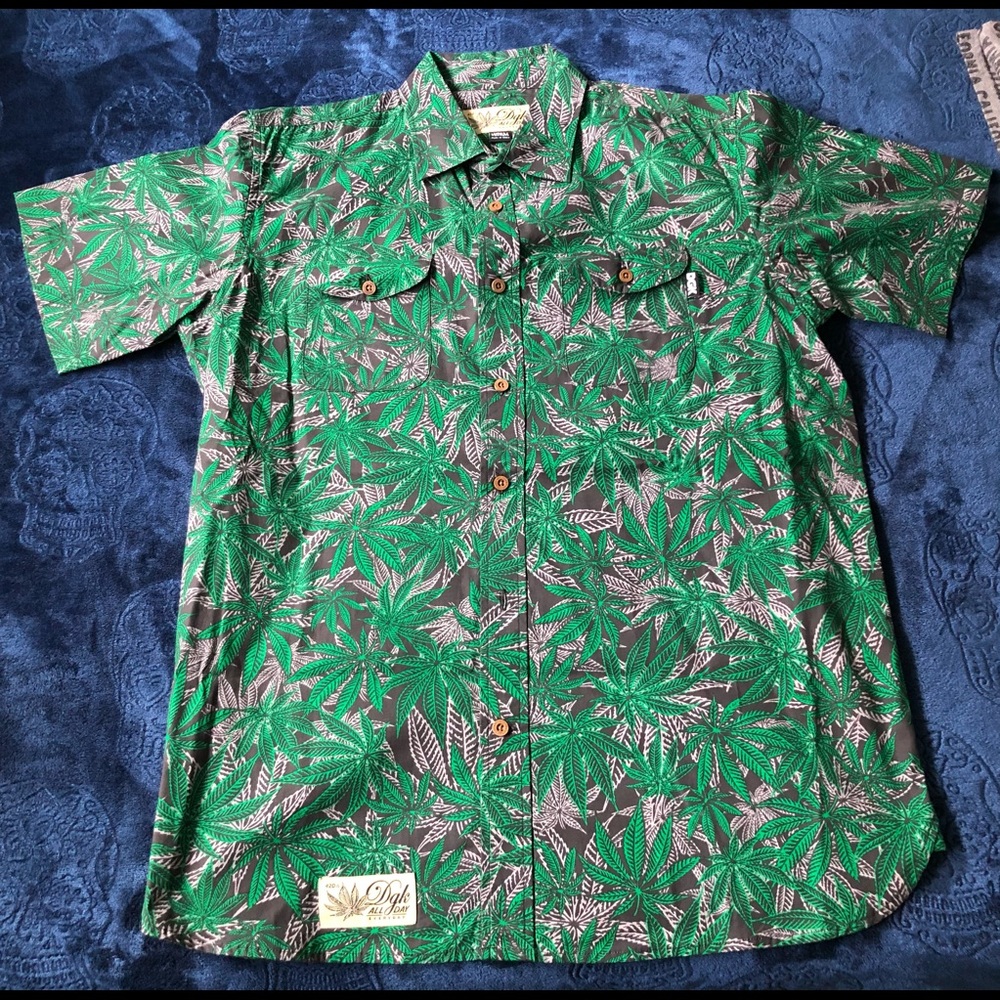 DGK Men’s 420 Button Up Shirt Medium